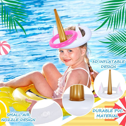 Unicorn Inflatable Ring Toss Game Toys Kids Birthday Party Favors Gifts Hawaiian Summer Beach Pool Party Decoration Supplies