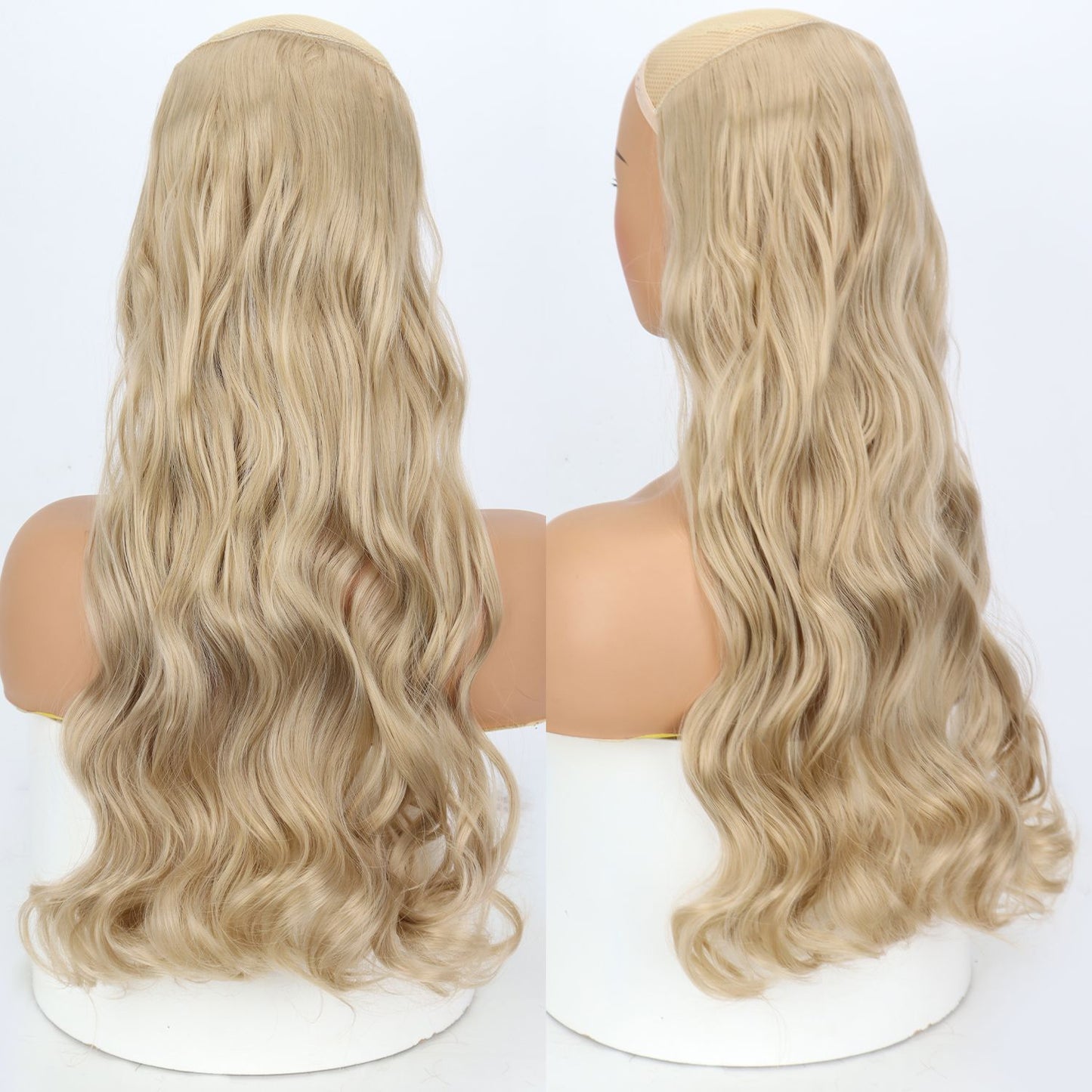 Extensão de Cabelo Liso Comprido de Fibra Sintética Resistente ao Calor com 5 Clipes 22"32" Preto Castanho Loiro