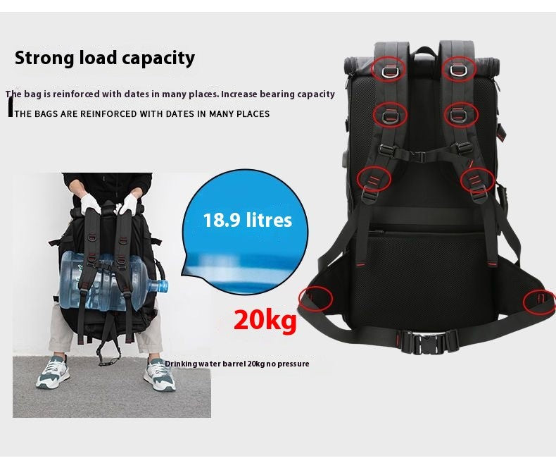 Mochila de Viagem Grande Capacidade 50L 70L Esportes Treino Fitness Bolsa Independente para Sapatos Bolsas para Laptop