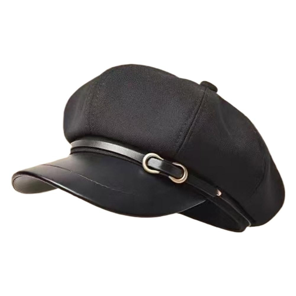 Retro British Style Beret for Women, Versatile Octagonal Newsboy Cap for Big Head Circumference Spring Autumn Hat