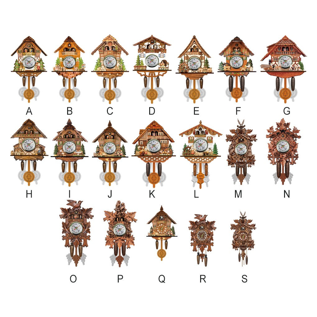 Bird Time Bell Swing Alarm Watch Imitation Wood Style With Easy-to-Read Dials Cuckoo Clock CM012