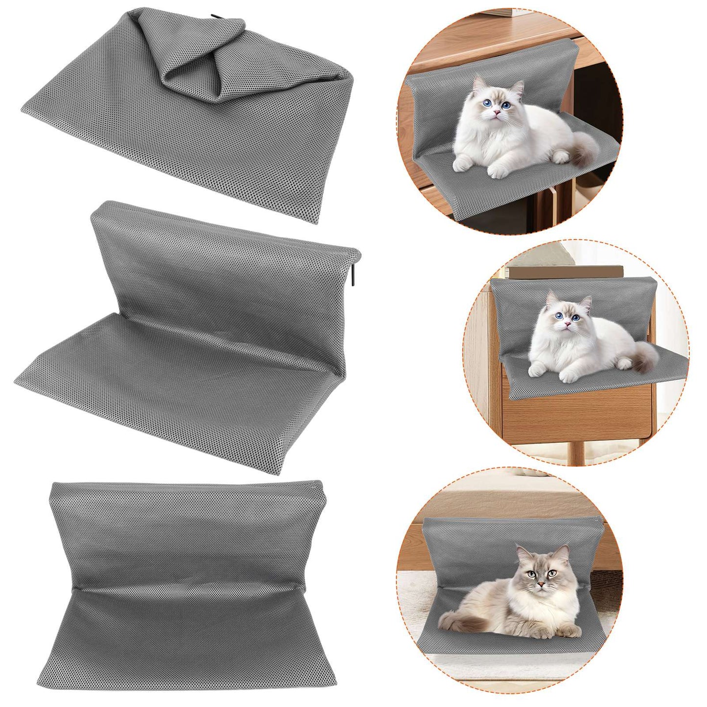 Cat Pet Animal Hanging Bed Detachable and Foldable Hanging Cat Nest Cats L-shaped Hammock for Cats and Kittens