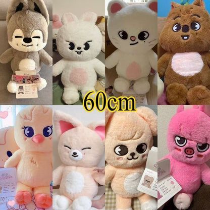 Urso de Pelúcia Skzoo de 60cm, Tamanho Grande, Kpop Stray Kids, Boneca de Pelúcia, Brinquedos de Pelúcia de Desenho Animado Kawaii, Travesseiro de Pelúcia, Presente de Natal Infantil