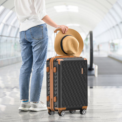 Melalenia Luggage, Hard Shell ABS Suitcase with TSA Lock with Spinner Wheel, Lightweight Checked Medium Luggage for Travel
