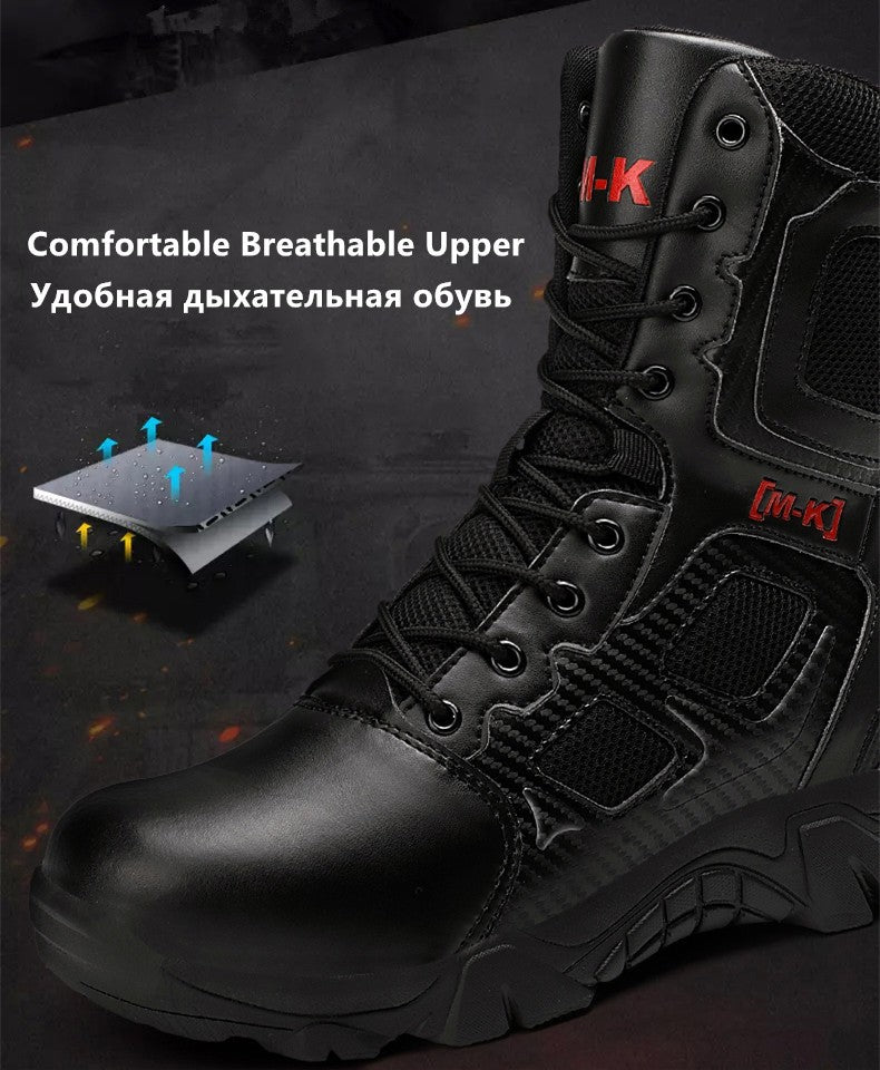 Botas de Segurança Masculinas Impermeáveis para Exteriores com Bico de Aço, Botas de Trabalho Masculinas Antiesmagamento com Bico de Aço, Tamanho 47