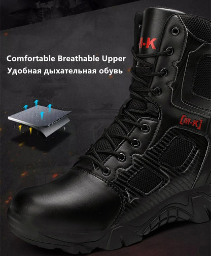 Botas de Segurança Masculinas Impermeáveis para Exteriores com Bico de Aço, Botas de Trabalho Masculinas Antiesmagamento com Bico de Aço, Tamanho 47