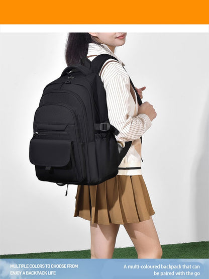 Mochila Multi-camadas Impermeável e Estilosa Oxford de Grande Capacidade Simples para Estudantes, Viajantes e Uso Diário