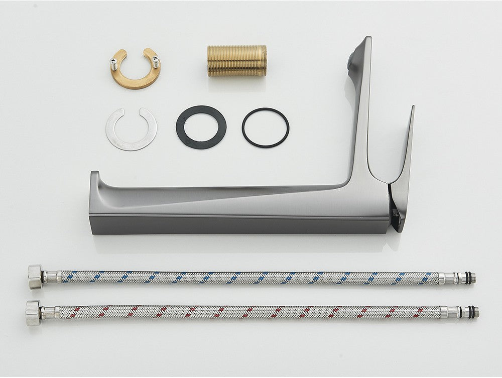 Black Bathroom Faucet Deck Mounted Bathroom Sink Mixer Tap Single Lever Basin Sink Mixer Faucets Chrome/White/Grey/Brushed Gold