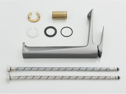 Black Bathroom Faucet Deck Mounted Bathroom Sink Mixer Tap Single Lever Basin Sink Mixer Faucets Chrome/White/Grey/Brushed Gold