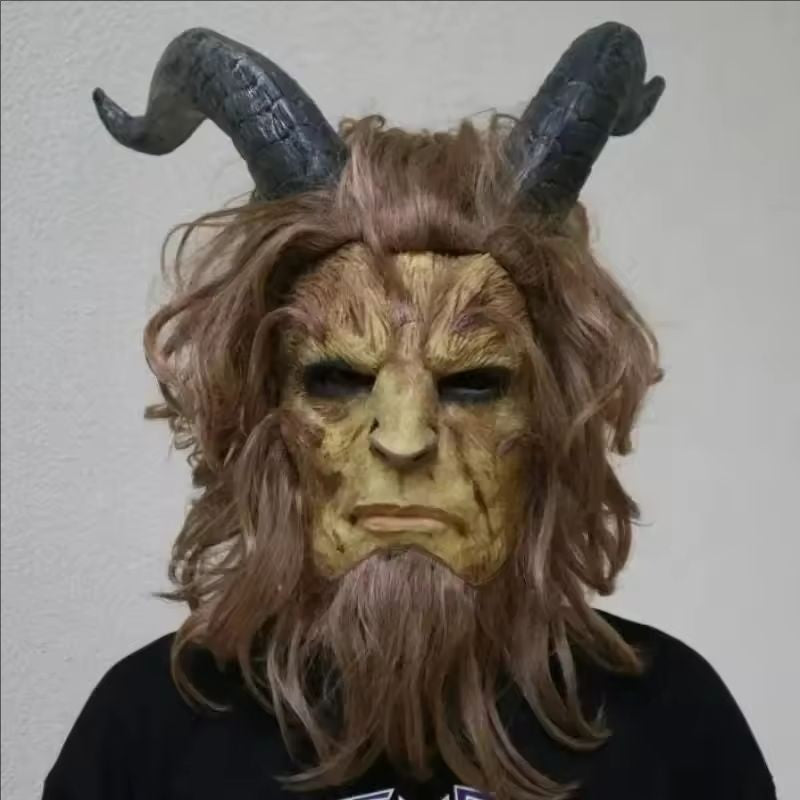 Movie Beauty The Beast Adam Prince Mask Cosplay Cool Horror Mask Latex Helmet Halloween Party Halloween Anime Prince Beast Set