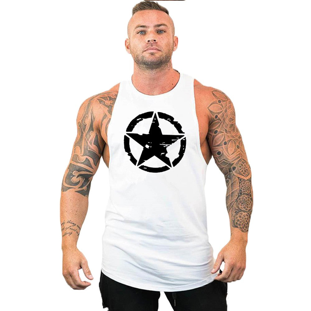 New fashion pure cotton sleeveless shirt vest men's fitness shirt men's undershi