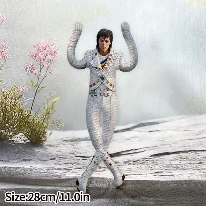 28cm Michael Jackson Action Doll Michael Jackson Cosplay Props Soft Stuffed Doll Abstract Joint Mobility Doll Collection Gift