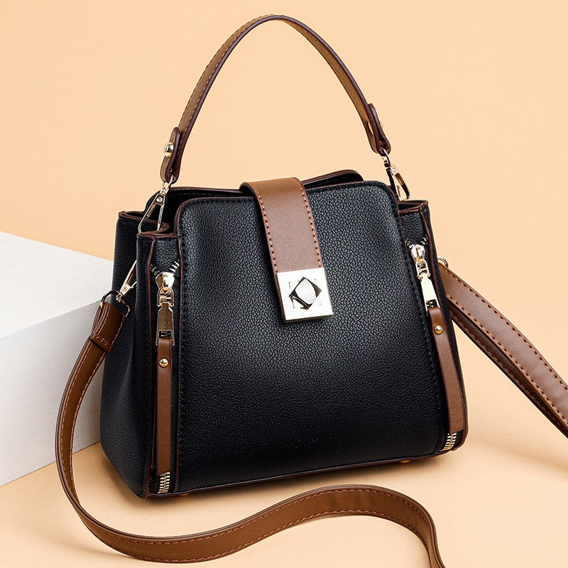 Small Bucket Shoulder Bags For Women Luxury Designer PU Leather Messenger Crossbody Bags Ladies Casual Solid Color Purse Handbag