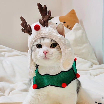 Natal Cão Gato Roupas de Estimação Chapéu Cachecol Acessórios de Fantasia Adereços de Cosplay Navidad Decoração de Ano Novo Festa de Natal Suprimentos para Animais de Estimação
