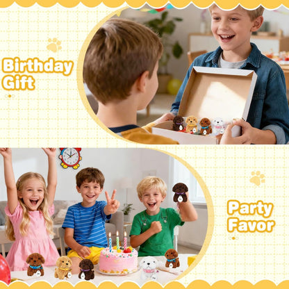 8-24Set Adopt a Puppy Party Favors Teddy Dog Bulk Adjustable Dog Collars with ID Card for Kids Toys Graduation Birthday Gifts