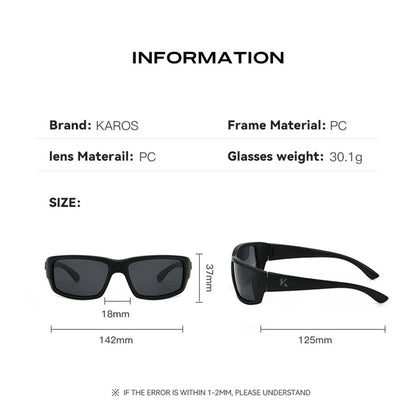 Óculos de Sol Polarizados KAROS Masculinos Leves para Esportes ao Ar Livre Dirigir Óculos de Sol Masculinos Lente em PC Armação UV400