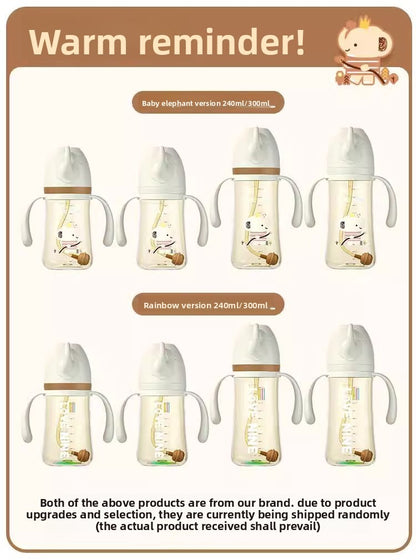 300ML PPSUTemperature-Sensitive Anti-Flatulence Feeding Bottle Baby Straw Cup Drop-Resistant Direct Drink No-Spill Cup1-3Weaning