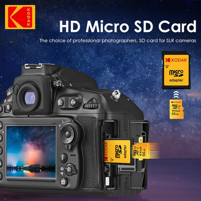 Cartão de Memória KODAK Original 256GB 128GB U3 4K Micro SD Card 64GB 32GB A1 SDHC Microsd UHS-I C10 TF Trans Flash Microsd