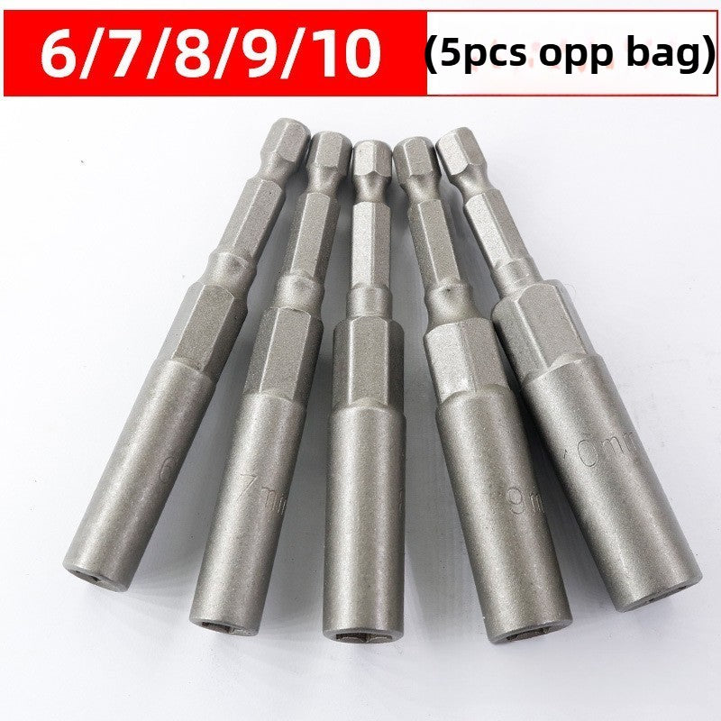 Conjunto de Bits de Impacto com Chave de Porca de 80mm de Comprimento e Profundidade 5.5-19MM Adaptador de Soquete para Ferramentas Elétricas Haste Hexagonal de 6.35MM