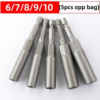 Conjunto de Bits de Impacto com Chave de Porca de 80mm de Comprimento e Profundidade 5.5-19MM Adaptador de Soquete para Ferramentas Elétricas Haste Hexagonal de 6.35MM