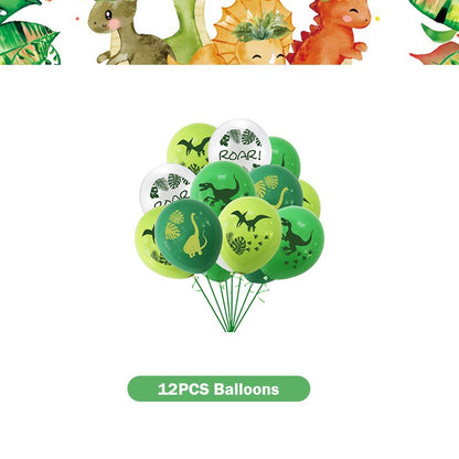 Happy Dinosaur Birthday Decoration Party Supplies Set Cup Plate Dinosaur Balloons Stickers Banner Gift Bags for Kids Boy Favors