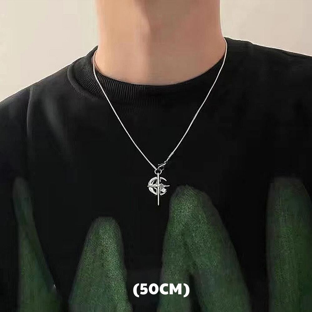Colar de Hip Hop Zircon Star Camada Dupla Masculino Feminino Tendência Charme Aço Titânio Pingente Corrente Unissex Joias Atacado