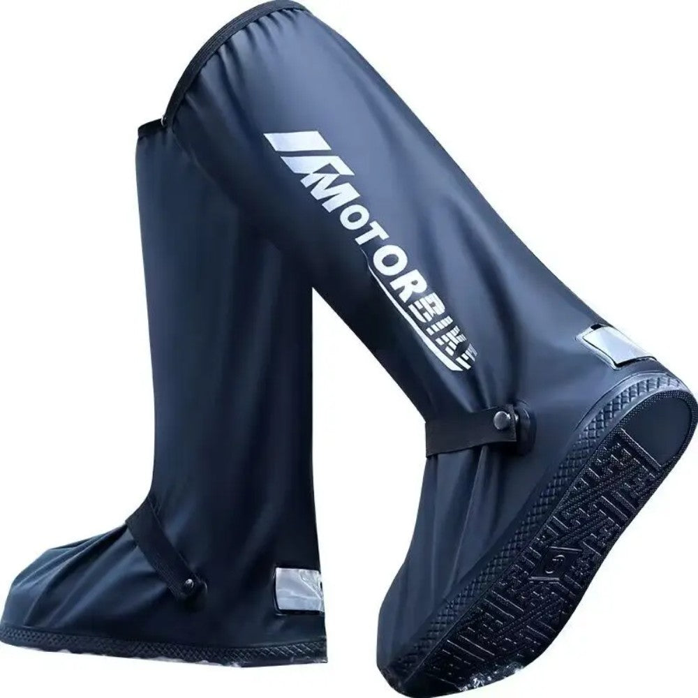 Botas de Chuva de Cano Alto para Motocicleta Impermeáveis Reflexivas Antiderrapantes Calçado para Moto Ciclismo Bicicleta Acessórios de Proteção Reutilizáveis