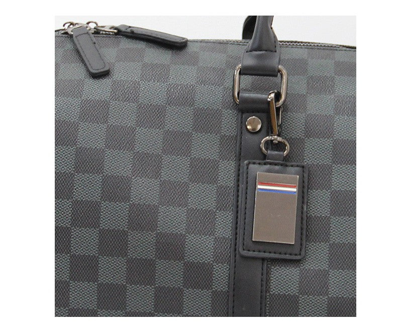 Para homem multifuncional resistente ao desgaste à prova d'água viagem grande capacidade negócios moda xadrez bagagem de mão bolsa de ombro
