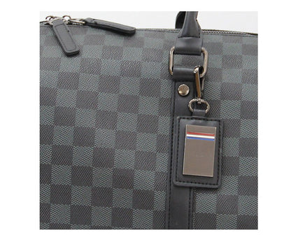 Para homem multifuncional resistente ao desgaste à prova d'água viagem grande capacidade negócios moda xadrez bagagem de mão bolsa de ombro