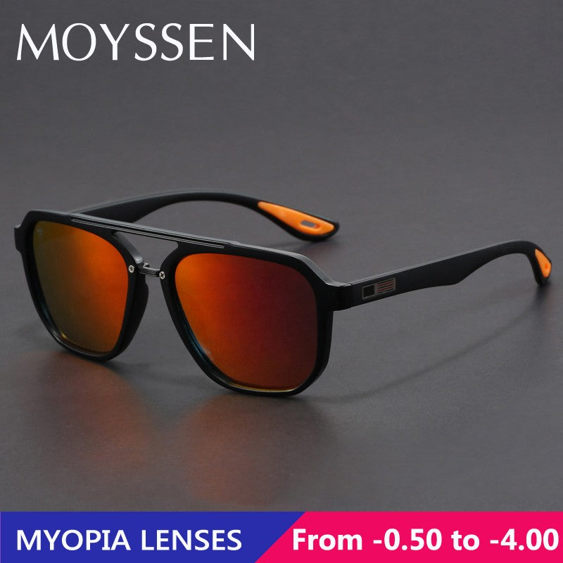Man Aviation Style TR Frame Customized Polarized Mirror Lens Sunglasses Women Oversized Finished Myopia Sun Glasses with Diopter