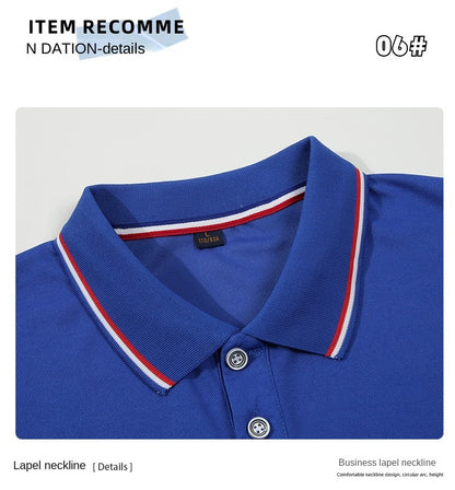 2024 Solid Color Polo Shirt Men's Business Polo Collar Half sleeved Top 2024 Summer Casual Short sleeved T-shirt for Men an