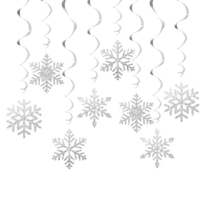 Set of 8 Christmas Swirls Snowflake Ornament Christmas Snowflake Swirls Decorations Beautiful Spirals Hanging Accent