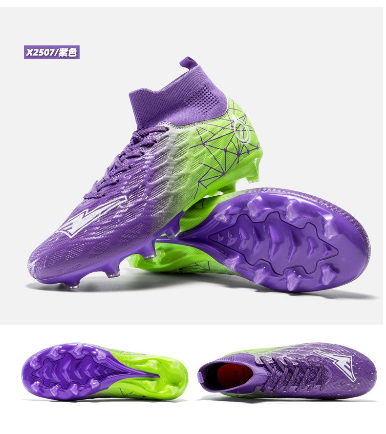 Men's High Top Soccer Shoes Long Spikes Football Shoes Professional Athletic Training Soccer Cleats Lightweight Football Cleat