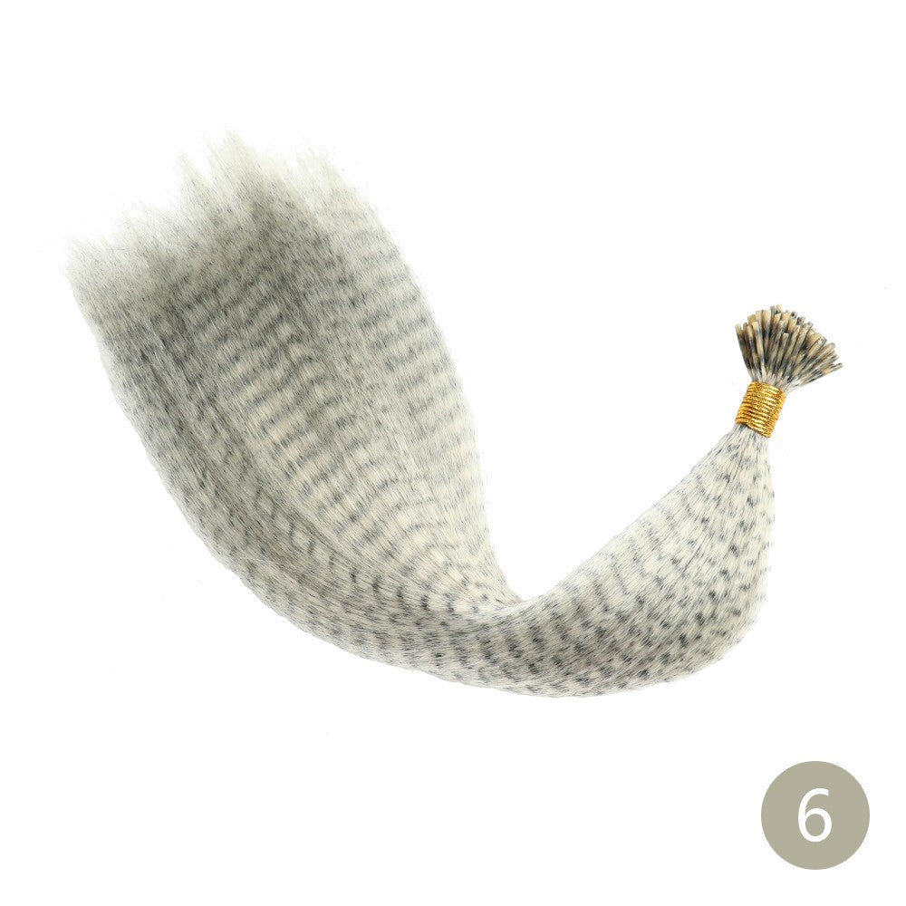 Extensão de Cabelo de Pena AZQUEEN 10 Peças Cabelo Falso I Tip Cabelo Sintético Arco-Íris 16 Polegadas Aplique de Pena para Extensão de Cabelo