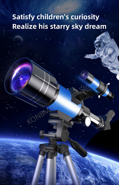 Telescópio Refrator de Abertura de 70 mm para Adultos e Crianças Telescópio Portátil para Iniciantes em Astronomia Telescópio de Viagem
