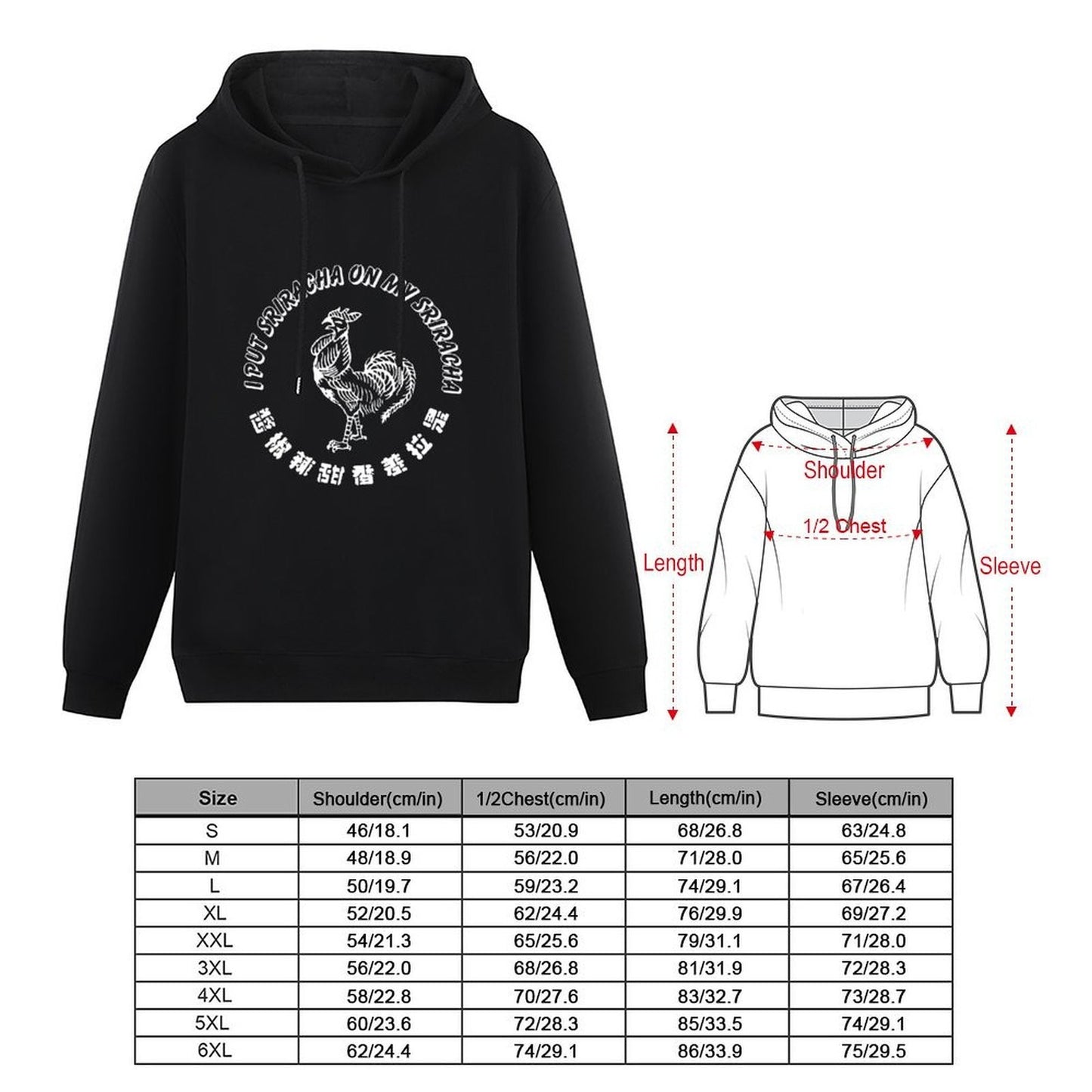 I put sriracha on my sriracha Hoodie men's sweat-shirt set korean clothes anime clothing mens designer clothes new hooded tee