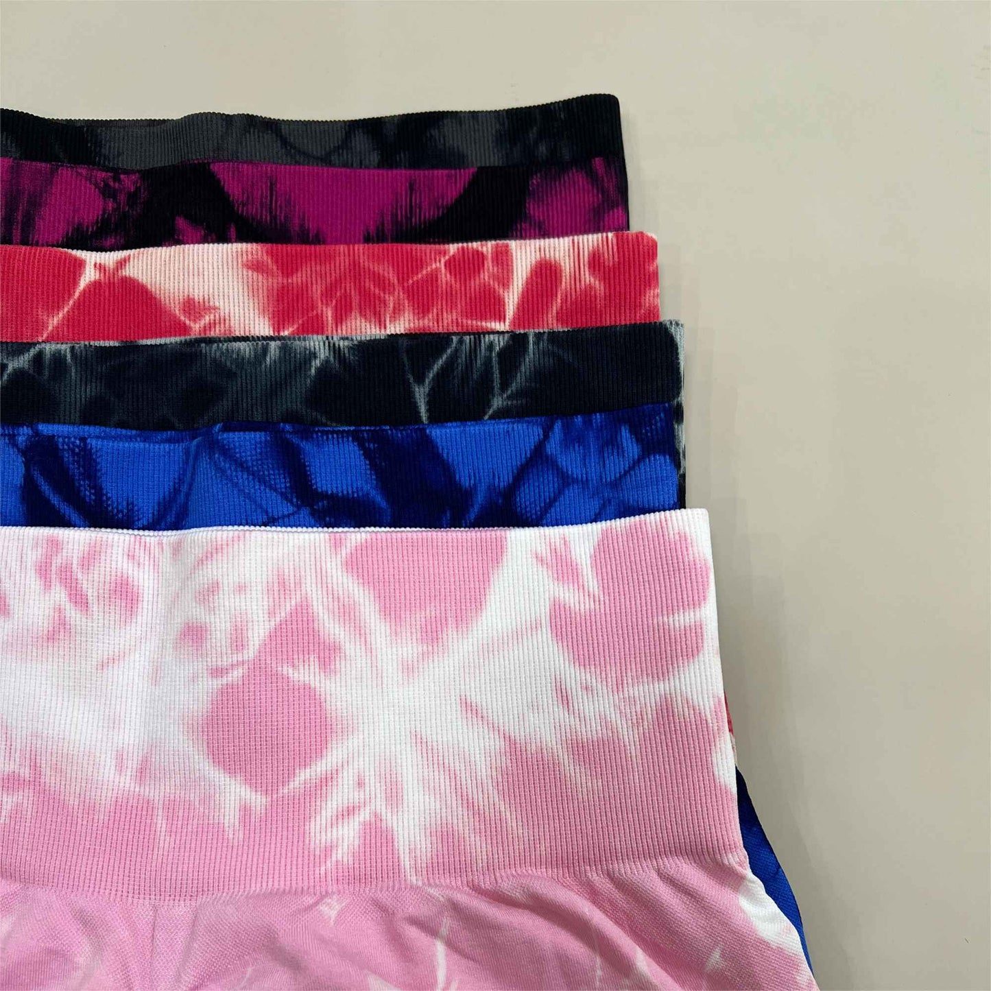 New Women Gym Tie Dye Scrunch Shorts Fitness Seamless Butt Lifting Sports Leggings Stretch Activewear Workout Running Tights