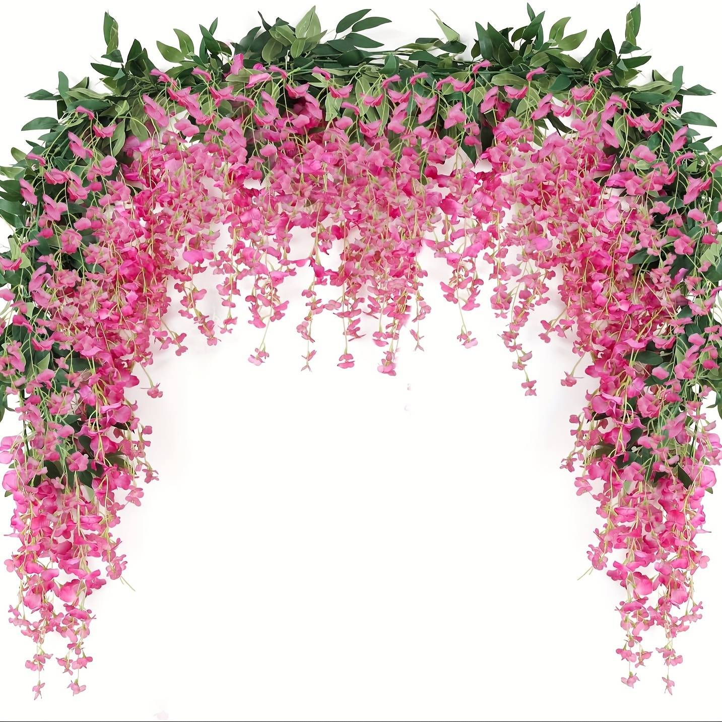 Wisteria Artificial Flowers Garland,Artificial Wisteria Vine Hanging Flower For Home Garden Outdoor Ceremony Wedding Home Decor