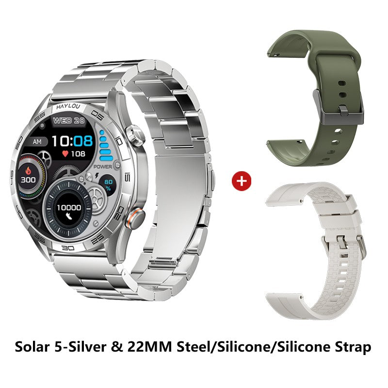 Smartwatch HAYLOU Solar 5 com Chamada de Voz, Tela AMOLED de 1,58'', 60Hz, Monitoramento de Saúde 24 Horas, Smartwatch Esportivo para Homens