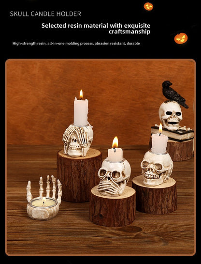 Halloween Skull Candlestick Script Kill Movie Props Skull Candlestick Ghost Festival Horror Decoration Chamber of Secrets Escape