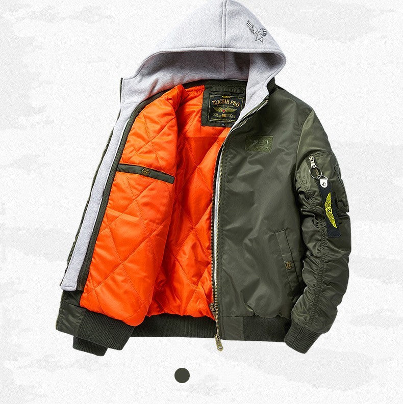 Winter Thick Hooded Bomber Jacket Men Military Windbreaker Multi-pocket Air Force Coats Male Autumn Streetwear Baseball Jackets