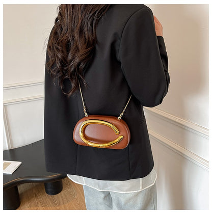 Women's Shoulder Bag, Crossbody Evening Clutch, Chain Design Handbag Purse, Stylish Ladies' Accessory for Parties & Events