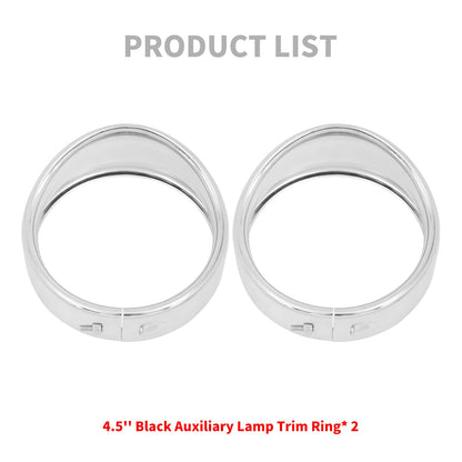 Anel de Acabamento do Farol de 7'' para Motocicleta + Capa de Luz de Neblina de 4.5'' + Anel de Acabamento do Pisca Estilo Visor para Harley Touring Road King Softail