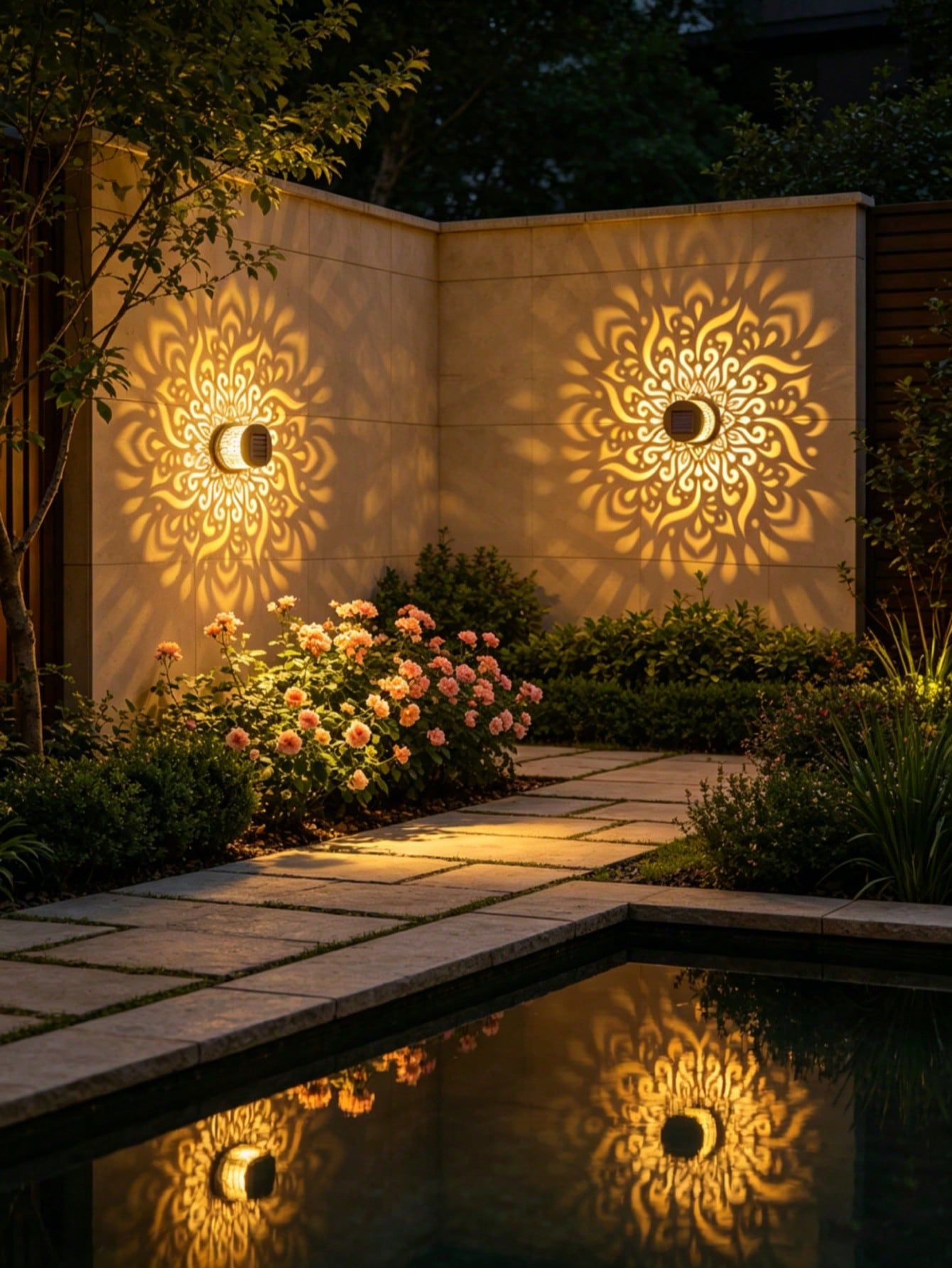 2 Pcs Solar Mandala Lamp, Openwork Wrought Iron Lamp, Solar Garden Decorative Lighting.