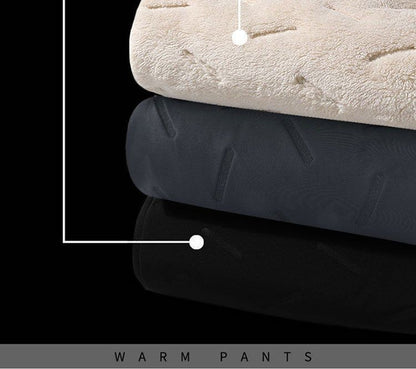 Men's Winter Thiened Fce Lined down Cotton Pants Casual Spor Long Trousers Loose Fit Warm Outerwear for Autumn And Winter