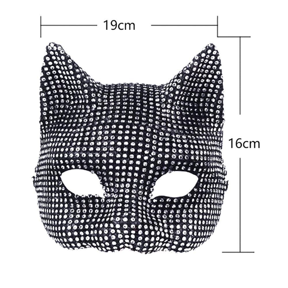 Fashion Cosplay Shiny Cat Ear Masks Sexy Bling Long Gloves Costume Accessories Halloween Party Kitten Half Masks