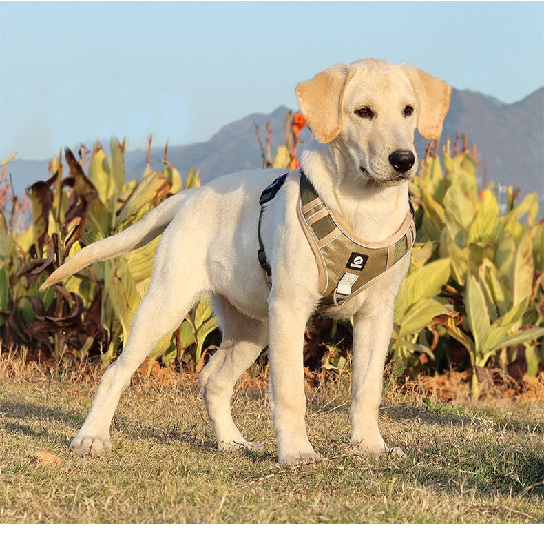 Dog Harnesses Pet Collar Labrador Army Reflective Adjustable Harness Oxford Cloth Vest Training Hound Walk Medium Large Dog