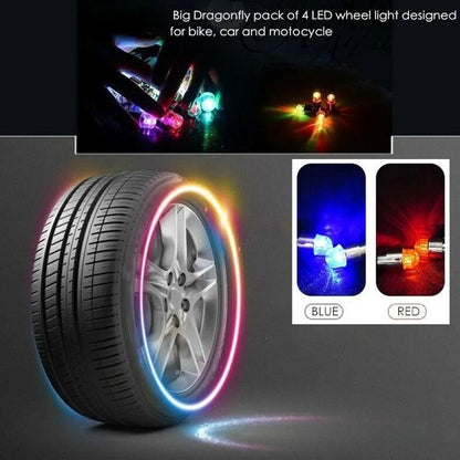 2 Peças de Luzes de Roda de Motocicleta Luzes de Pneu Luminosas Luz Ambiente de Cubo de Carro Universal Carro Motocicleta Lâmpada de Neon Luzes de Tampa de Válvula Decoração de Carro