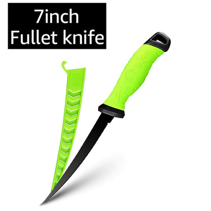 Faca de Pesca para Filetar Desossar Peixe 5 6 7 8 9 Polegadas Faca de Sashimi de Cozinha Antiaderente para Raspar Peixes Faca para Filetar Bainha