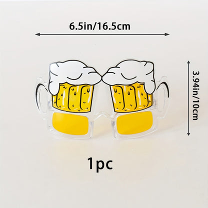 Novelty Bubble Beer Mug Glasses Plastic Durable Design - Tropical Theme Photo Booth Props for Beach Parties Bars & Bat Mitzvahs
